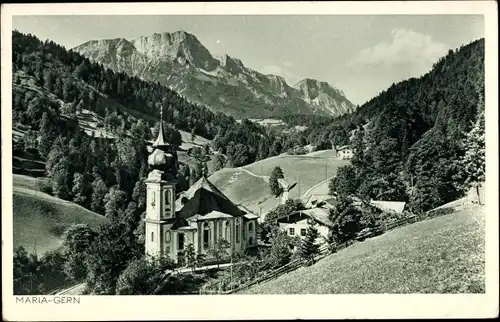 Ak Maria Gern Berchtesgaden in Oberbayern, Blick auf den Untersberg