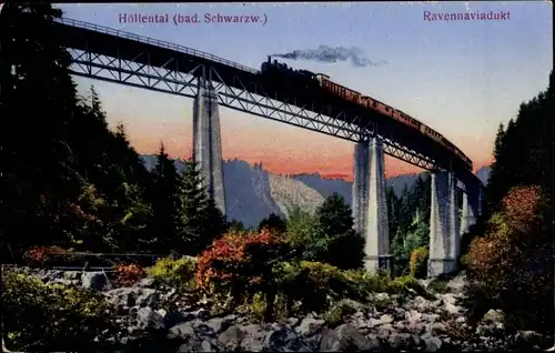 Ak Breitnau im Schwarzwald, Höllental, Höllsteig, Ravenna Viadukt