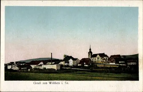 Ak Wilthen in der Oberlausitz, Gesamtansicht mit Kirche