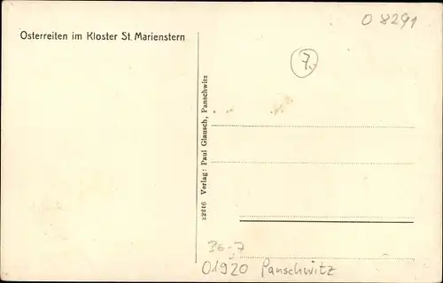 Ak Panschwitz Kuckau Oberlausitz, Kloster St. Marienstern, Osterreiten