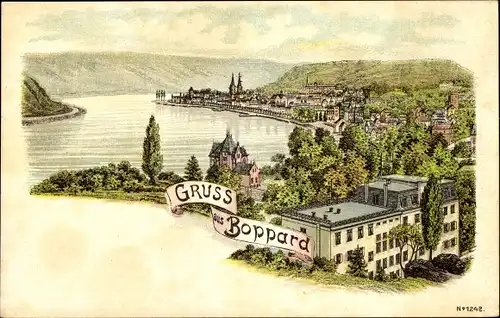 Litho Boppard am Rhein, Gesamtansicht