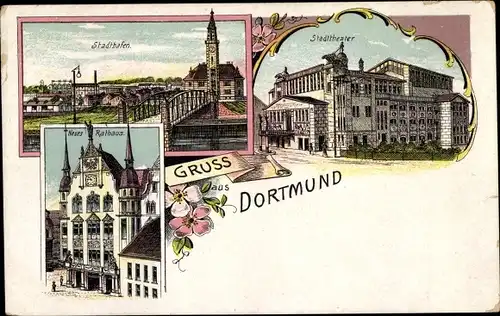 Litho Dortmund, Stadttheater, Stadthafen, Rathaus