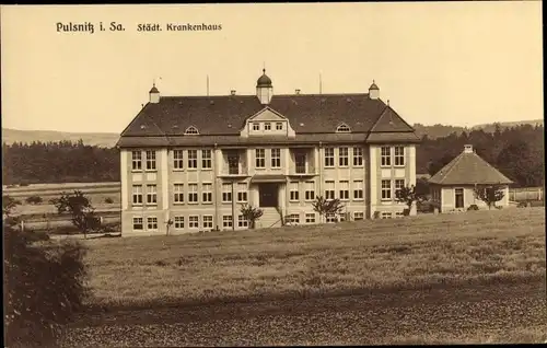 Ak Pulsnitz in Sachsen, Städt. Krankenhaus