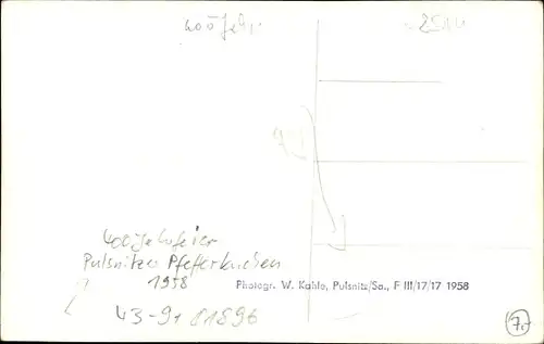 Foto Ak Pulsnitz Sachsen, Pulsnitzer Pfefferkuchen, 400 Jahrfeier