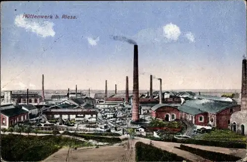 Ak Gröba Riesa an der Elbe Sachen, Hüttenwerk