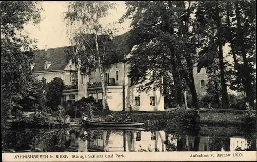 Ak Jahnishausen Riesa an der Elbe Sachsen, Königlicher Schloss und Park