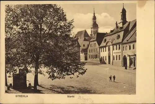 Ak Strehla an der Elbe Sachsen, Marktplatz