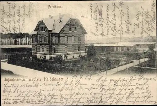 Ak Haidehäuser Wülknitz Sachsen, Infanterie Schiessplatz, Forsthaus