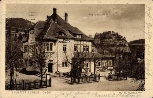 Ak Oybin in Sachsen, Hotel Rodelbahn, Bes. August Lange