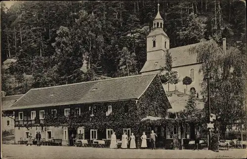 Ak Oybin in der Oberlausitz, Restaurant zum Klosterhof