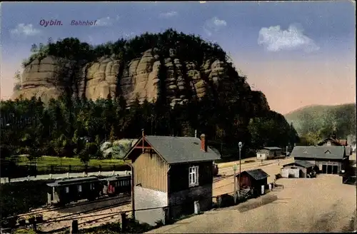 Ak Oybin in der Oberlausitz, Bahnhof