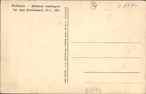 Ak Rothstein Rotstein Reichenbach in der Oberlausitz, Teufelstein, Turnerdenkmal, Gasthof