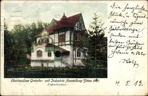 Ak Zittau in Sachsen, Gewerbe- und Industrieausstellung 1902, Einfamilienhaus