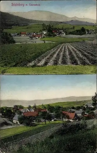 Ak Schönberg in Sachsen, Teilansichten