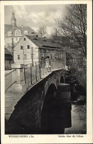 Ak Weißenberg in Sachsen, Brücke über die Löbau