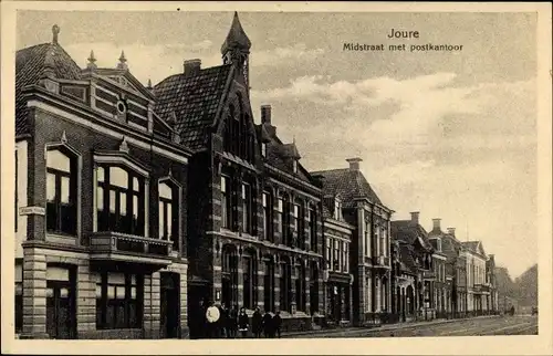 Ak Joure Friesland Niederlande, Midstraat, Postkantoor