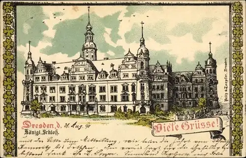 Litho Dresden Altstadt, Königliches Schloss