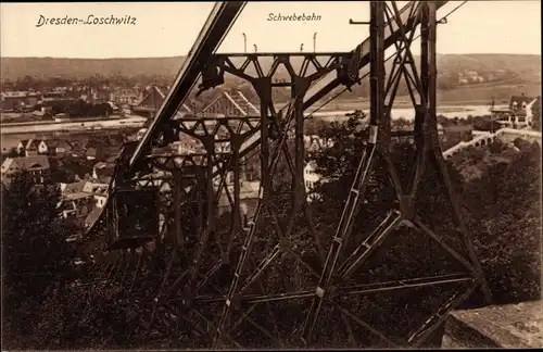 Ak Dresden Loschwitz, Schwebebahn, Metallständerwerk