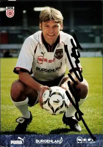 Sammelbild Fußballspieler Arnold Wetl, Autogramm, Nationalspieler, OFB