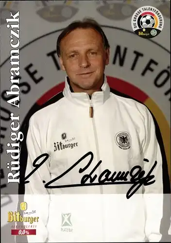 Sammelbild Fußballspieler Rüdiger Abramczik, Autogramm, Deutsche Nationalmannschaft