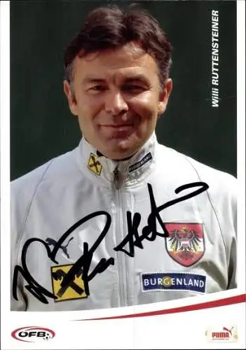 Sammelbild Fußballspieler Willi Ruttensteiner, Autogramm, Nationalspieler, OFB