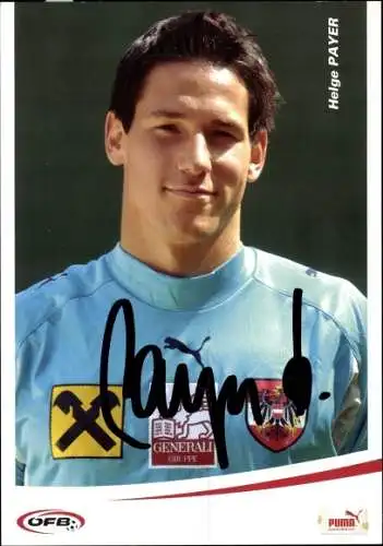 Sammelbild Fußballspieler Helge Payer, Autogramm, Nationalspieler, OFB