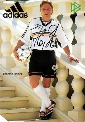 Ak Fußballspieler Thomas Häßler, Autogramm, Deutsche Nationalmannschaft, Karlsruher SC
