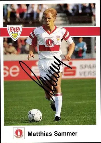 Ak Fußballspieler Matthias Sammer, Portrait, Autogramm, VfB Stuttgart