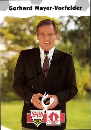 Ak Gerhard Mayer Vorfelder, Portrait, Autogramm, Präsident VfB Stuttgart