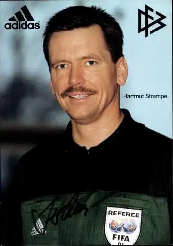 Ak Schiedsrichter Hartmut Strampe, Portrait, Autogramm