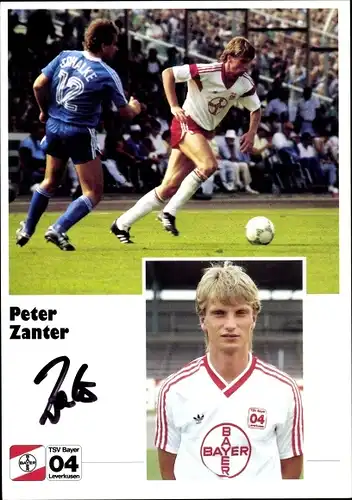 Ak Fußballspieler Peter Zanter, Portrait, Autogramm, Bayer 04 Leverkusen