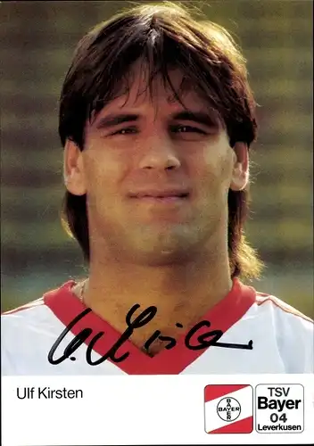 Ak Fußballspieler Ulf Kirsten, Portrait, Autogramm, Bayer 04 Leverkusen