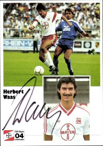 Ak Fußballspieler Herbert Waas, Portrait, Autogramm, Bayer 04 Leverkusen