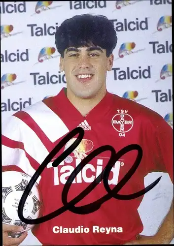 Ak Fußballspieler Claudio Reyna, Portrait, Autogramm, Bayer 04 Leverkusen