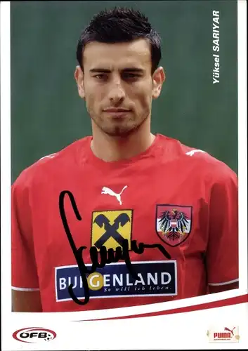 Ak Fußballspieler Yüksel Sariyar, Portrait, Autogramm