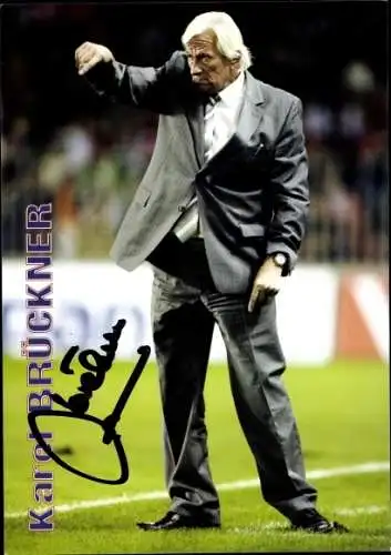 Foto Ak Fußballtrainer Karel Brückner, Portrait, Autogramm