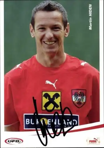 Ak Fußballspieler Martin Hiden, Portrait, Autogramm