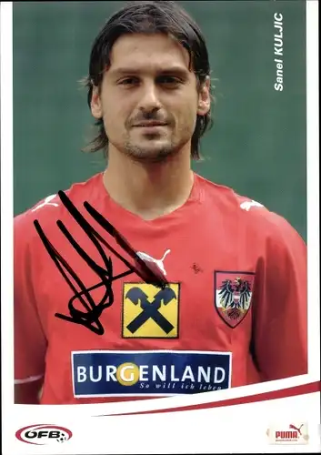 Ak Fußballspieler Sanel Kuljic, Portrait, Autogramm