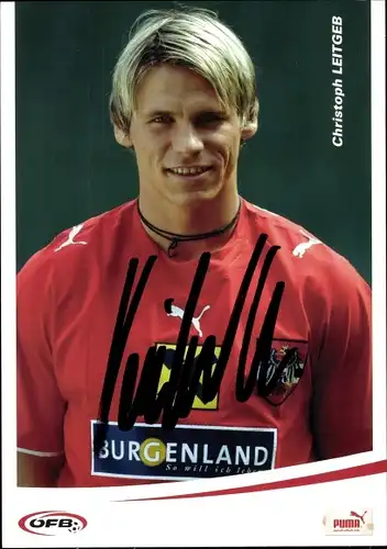 Ak Fußballspieler Christoph Leitgeb, Portrait, Autogramm