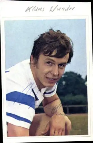 Ak Fußballspieler Klaus Wunder, Portrait, Autogramm