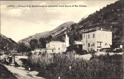 Ak Latte Ventimiglia Liguria, Chiesa di S. Bartolomeo e convento delle Suore di Santa Chiara