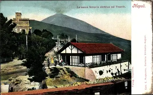 Ak Napoli Neapel Campania, La nuova ferrovia elettrica sul Vesuvio