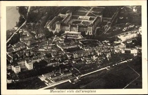 Ak Moncalieri Piemonte, Blick auf den Ort, Fliegeraufnahme