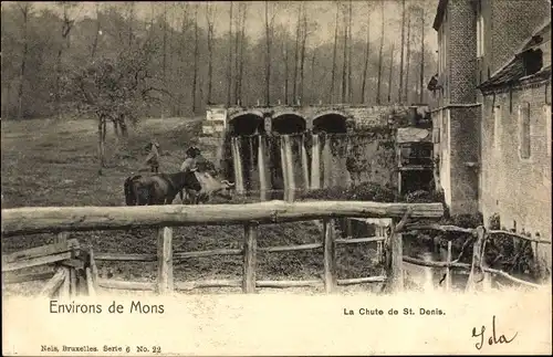 Ak Mons environs Wallonien Hennegau, La Chute de St. Denis