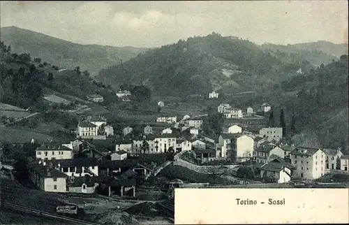 Ak Sassi Torino Turin Piemonte, Blick auf den Ort