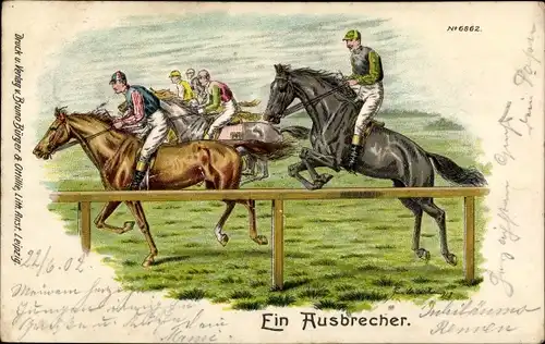 Litho Ein Ausbrecher, Pferderennen, BB&OL 6862