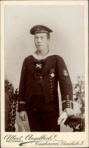 CdV Cuxhaven, deutscher Seemann in Uniform, Matrosen Artillerie, Kaiserliche Marine