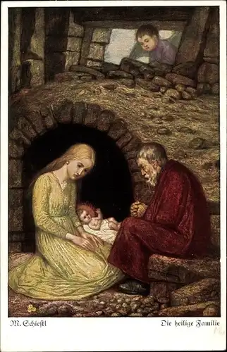 Künstler Ak Schiestl, Matthäus, Die heilige Familie, Jesuskind
