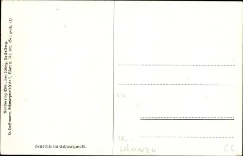 Künstler Ak Hoffmann, H., Schwarzwald, Heuernte