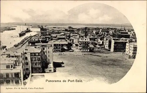 Ak Port Said Ägypten, Panorama